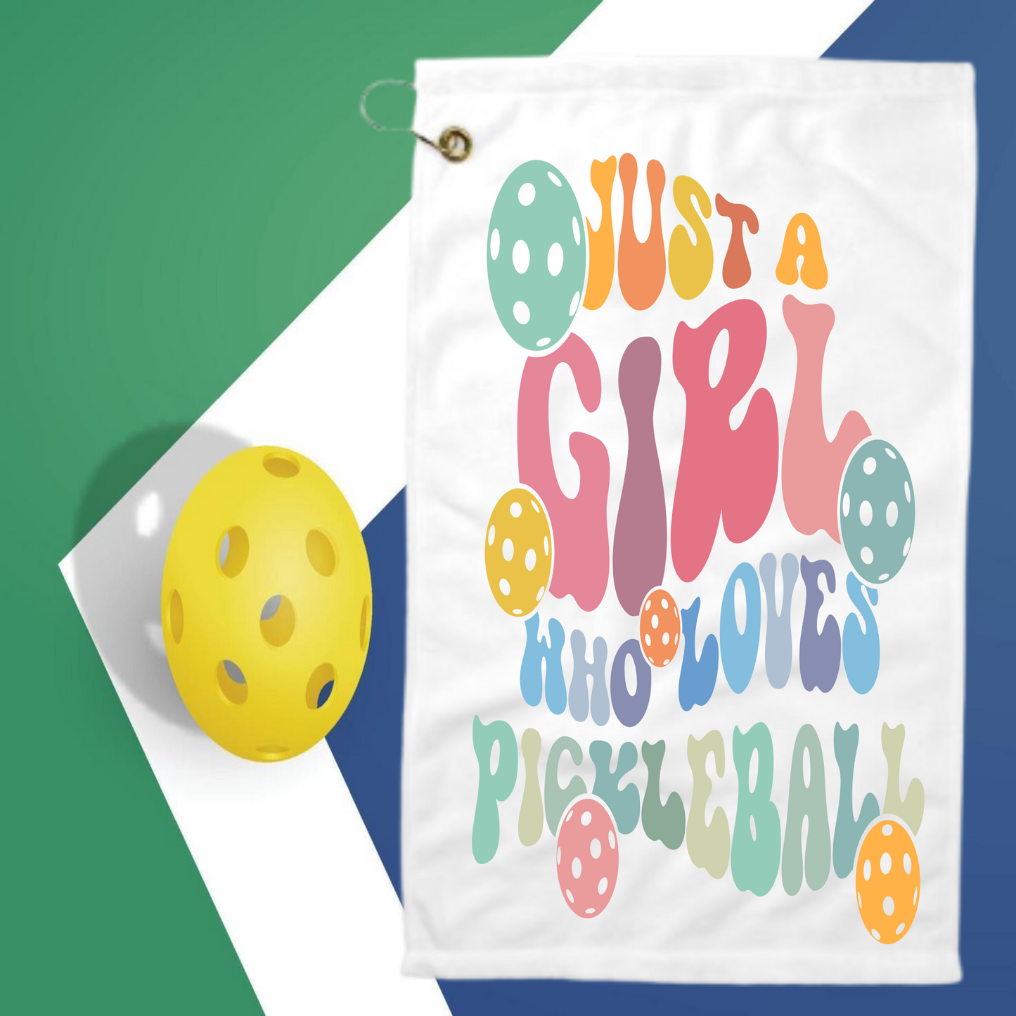 Just A Girl Who Loves Pickleball - Pickleball Towel with clip