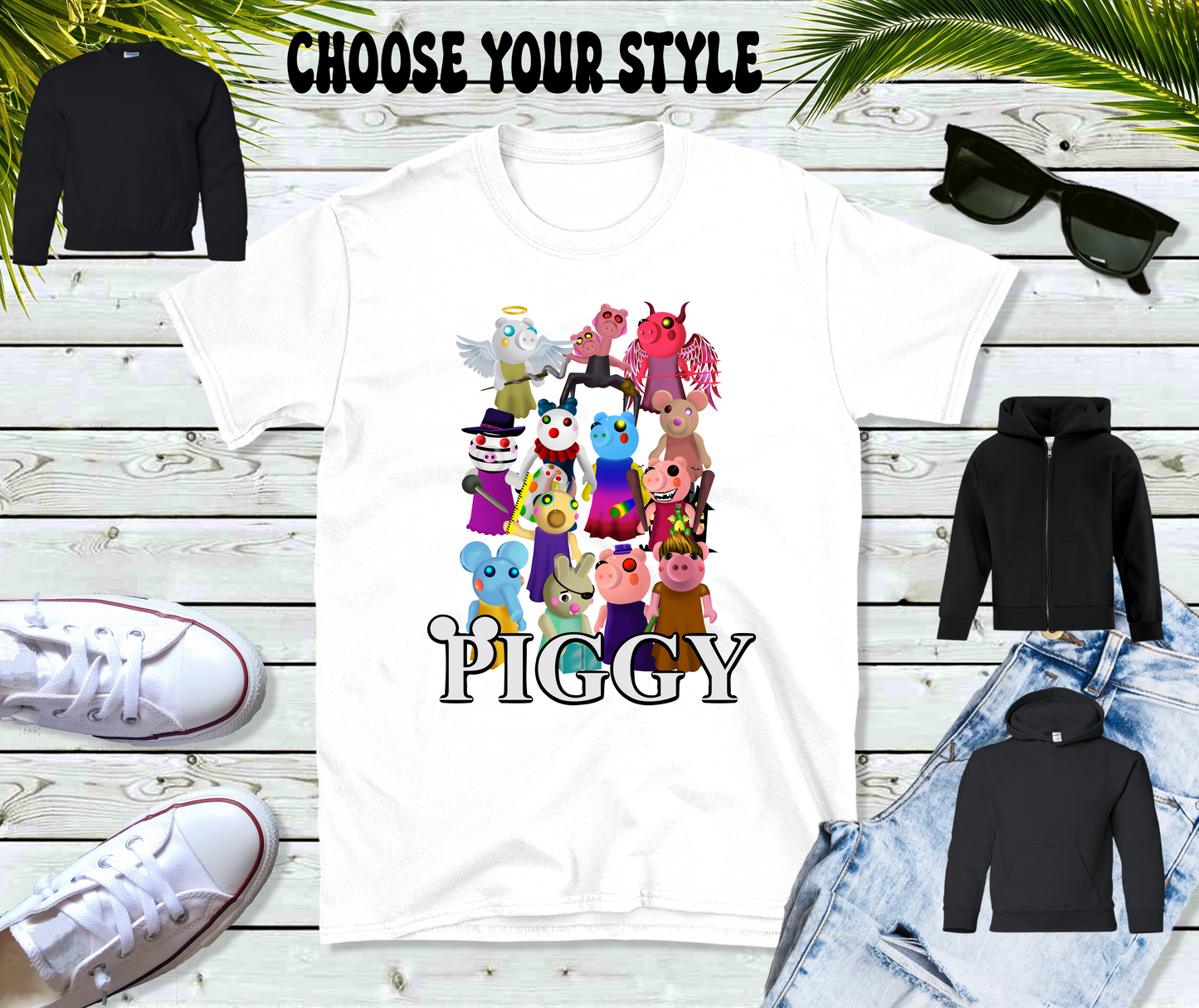 Piggy, Roblox - Youth Tee, Sweatshirt, Pullover or Zip Up Hoodie