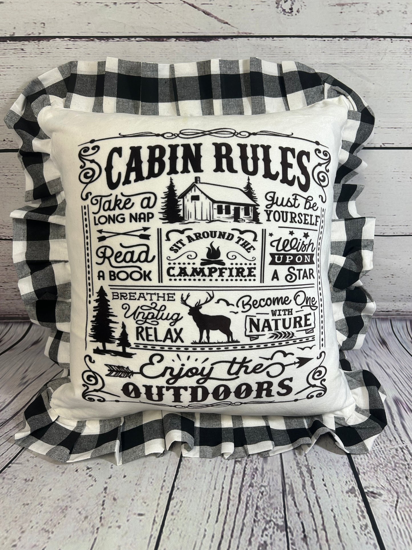 Design Your Own - Cushion Cover, Buffalo Plaid Ruffle in 2 colour choices