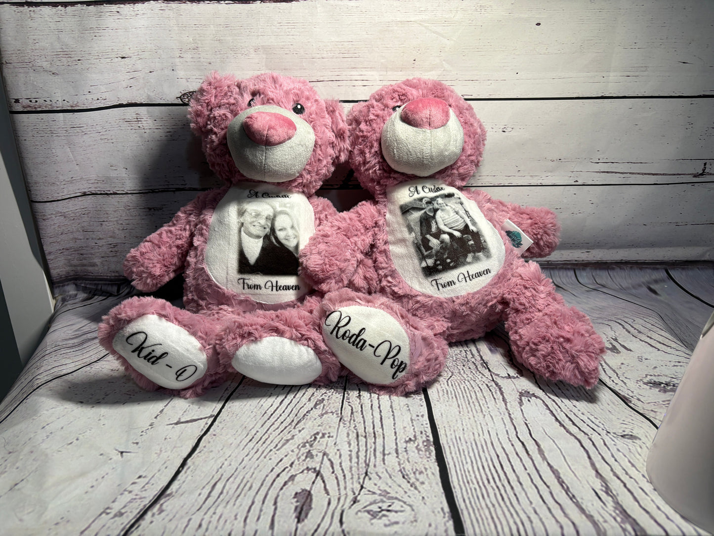 Teddy Bears, Plush - Personalized Them With Birth Stats, Memorial Photo, Etc.