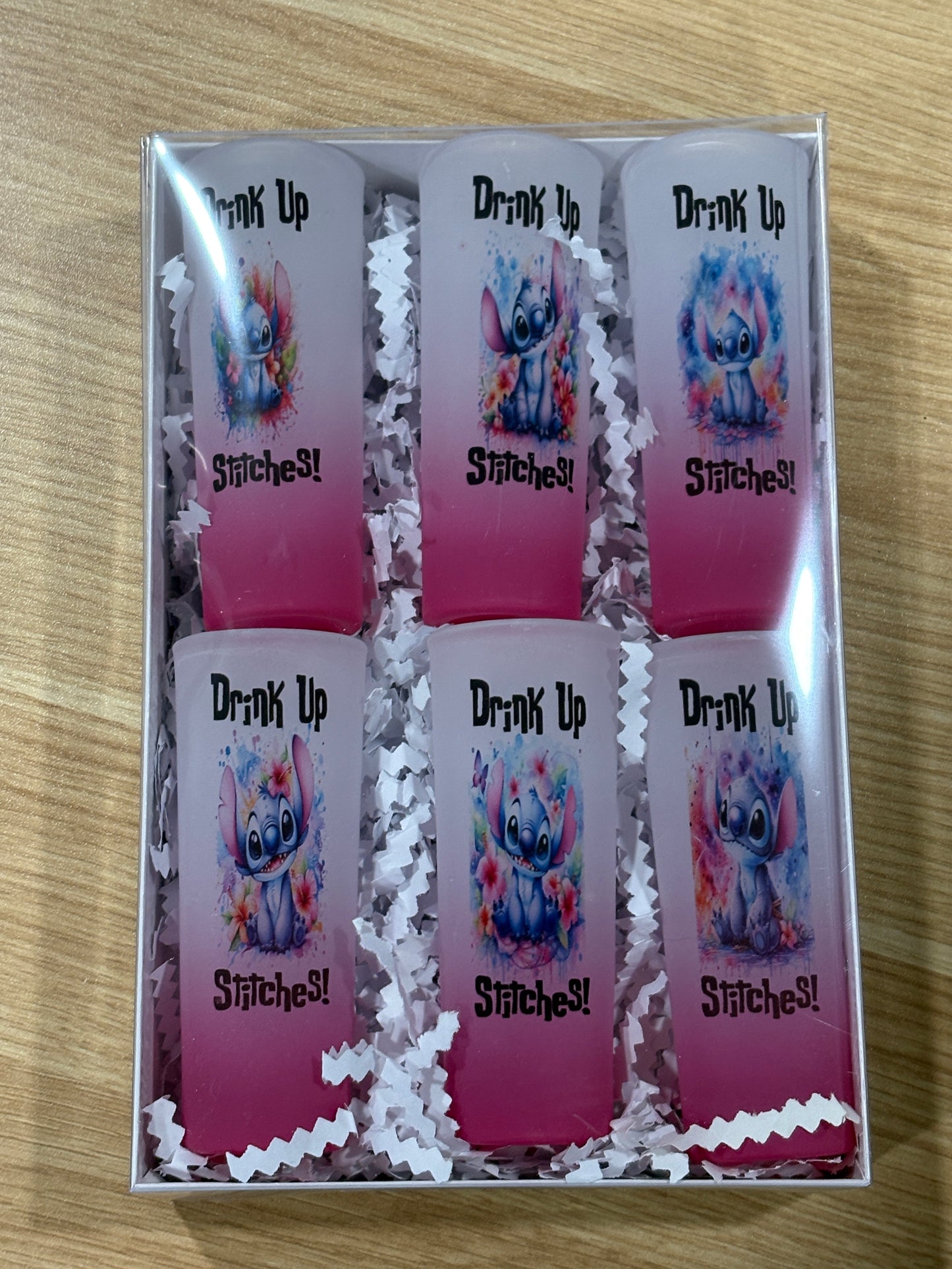 Drunk Up Stitches - Set of 6 Ombre Shot Glasses