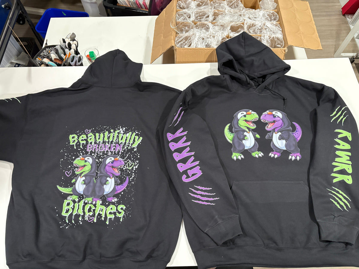 Beautifully Broken Bitches, Bestie Hoodies - Unisex Hoodie, Gildan 18500