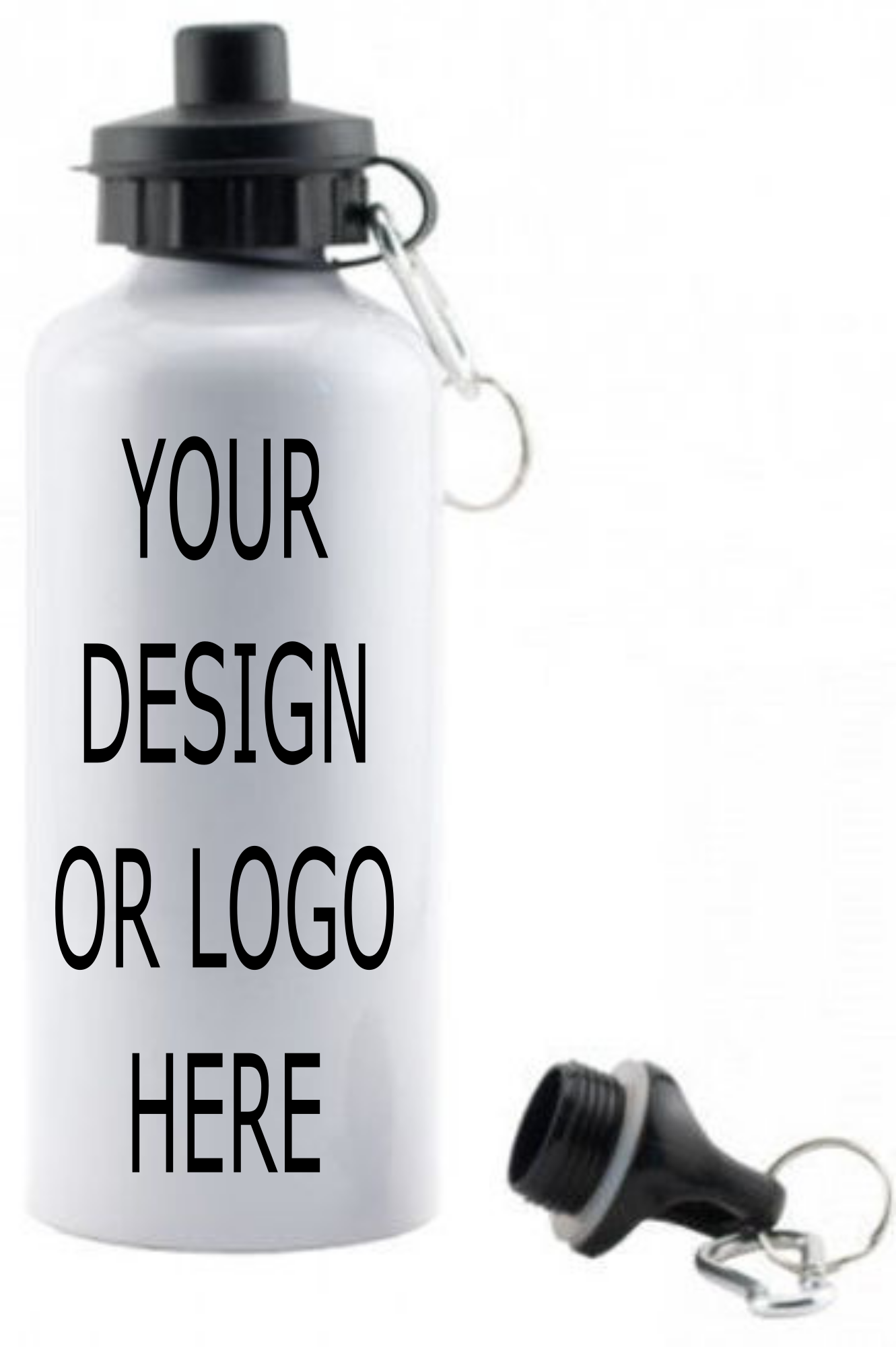 Design Your Own - 22oz Aluminum Water Bottle with 2 Lids