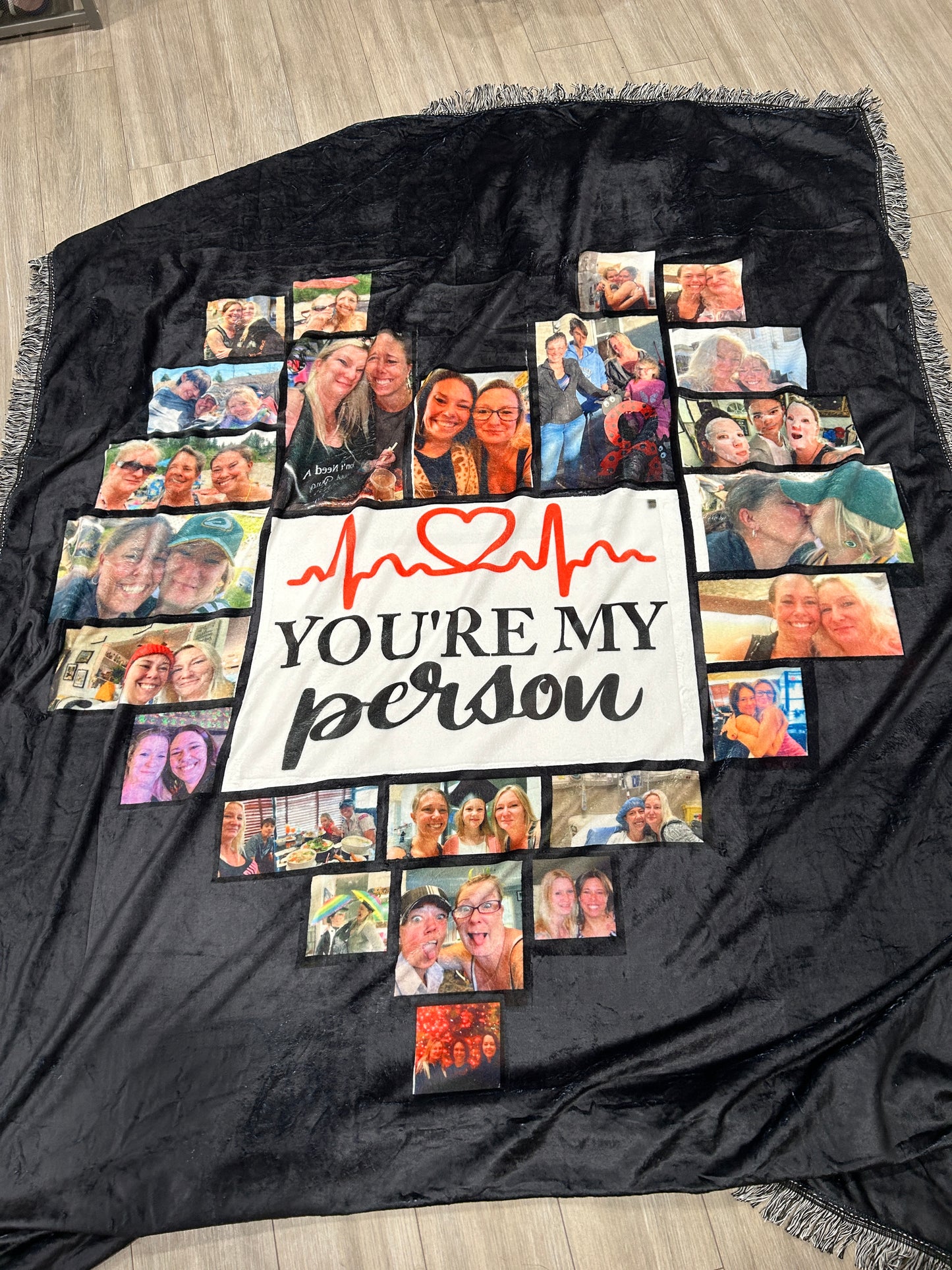 Design Your Own - 25 Photo Panel Heart Blanket