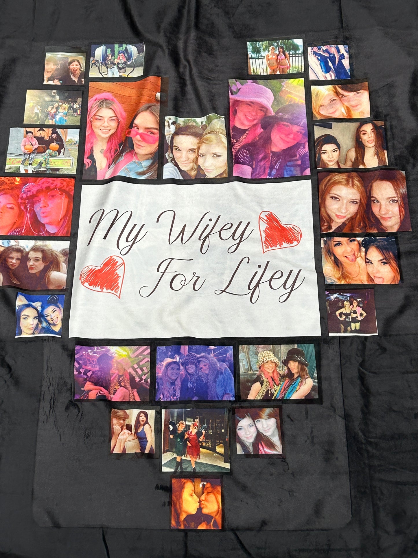 Design Your Own - 25 Photo Panel Heart Blanket