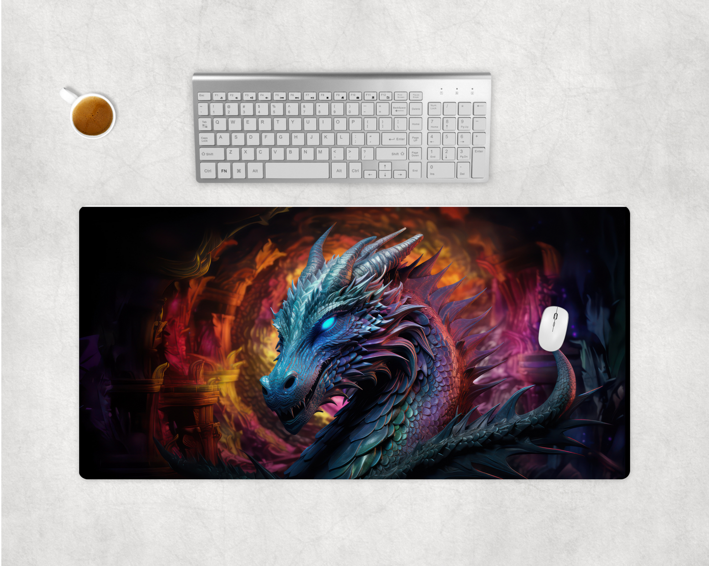 Dragon, black - Desk Table Gaming Mat