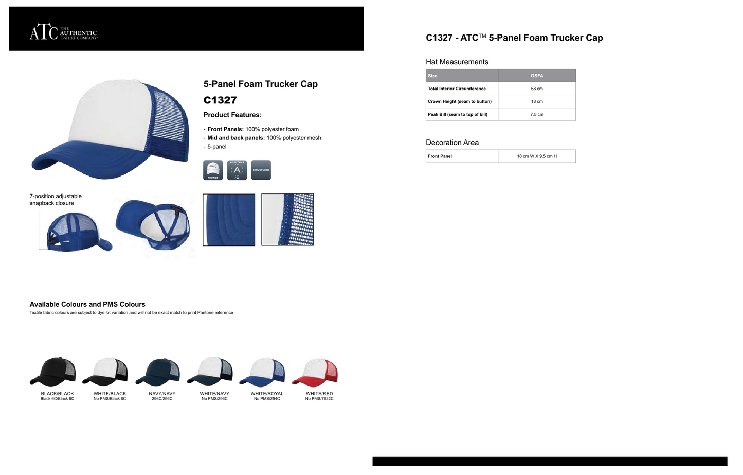 Design Your Own - 5 panel Foam Trucker Cap Snapback