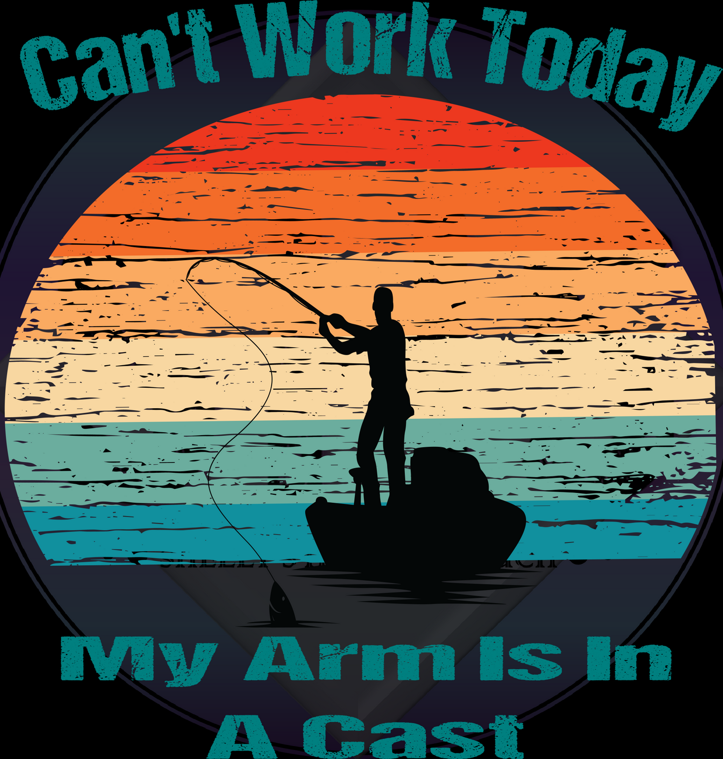Can't Work today My Arm Is In A Cast, fishing PNG files