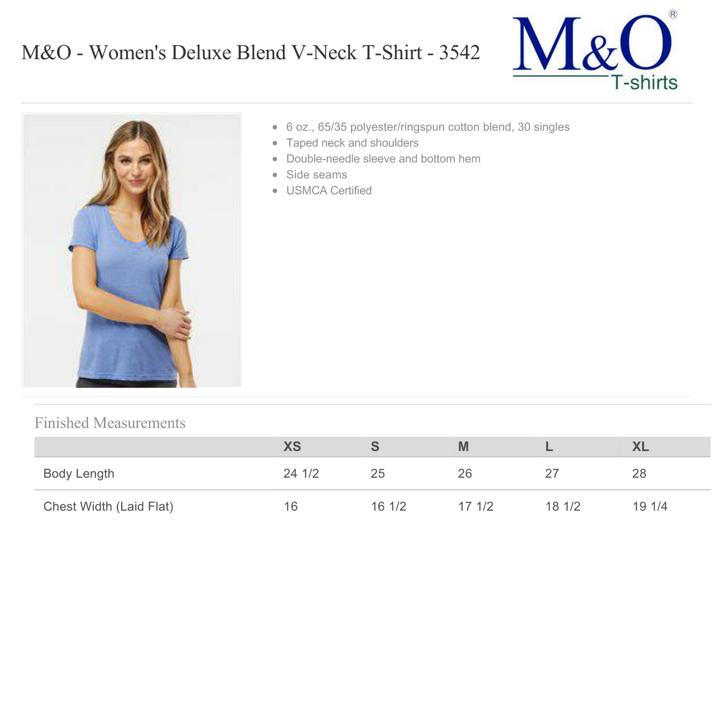 Design Your Own - Ladies V-Neck T-Shirt, M&O 3542