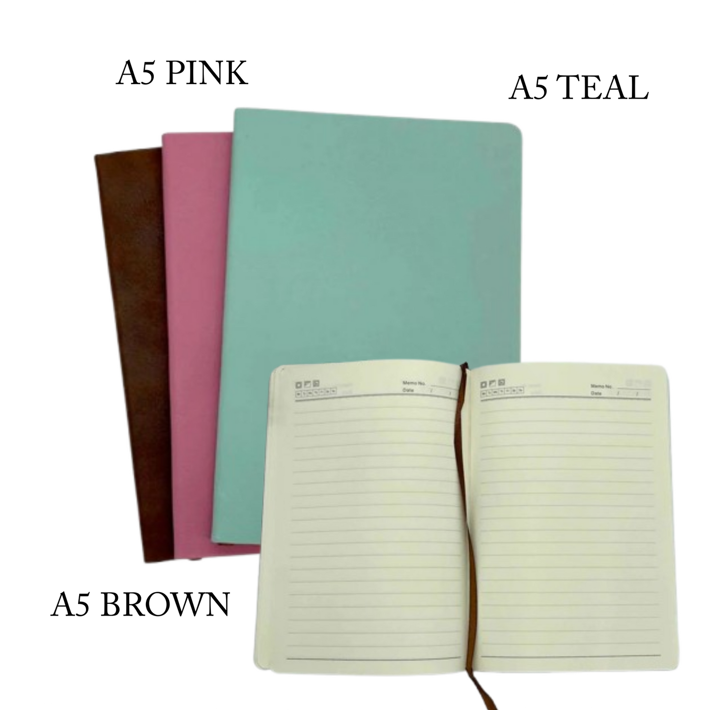 Monogram with Your Name, Mountains - Engraved Leather Notebook, 2 sizes to choose from