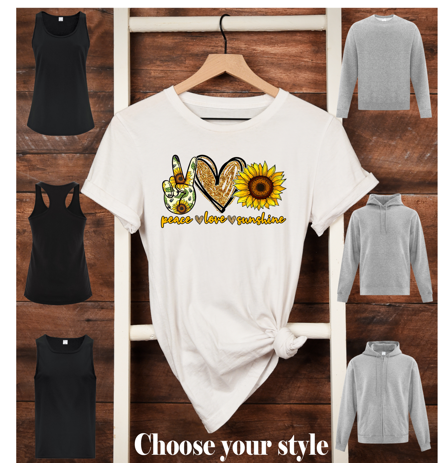 Peace Love Sunshine - Adult T-Shirts, Tank Tops, Sweatshirts & Hoodies