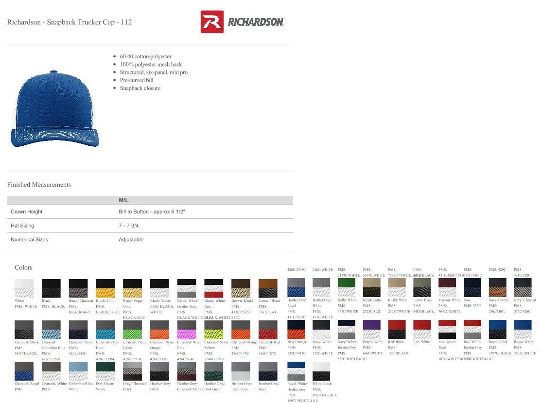 Design Your Own - Snapback Trucker, Richardson 112