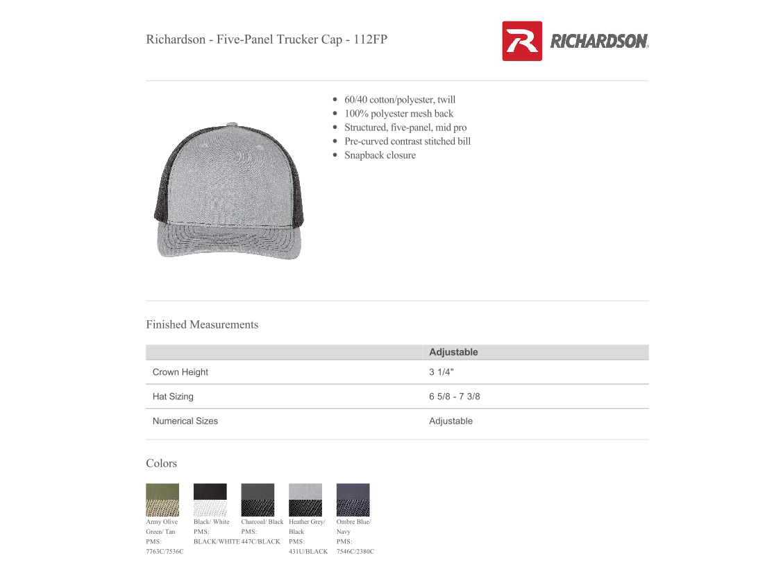 Design Your Own - Trucker, Richardson 112FP
