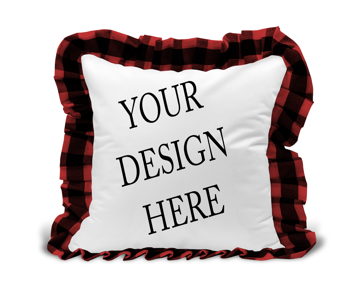Design Your Own - Cushion Cover, Buffalo Plaid Ruffle in 2 colour choices