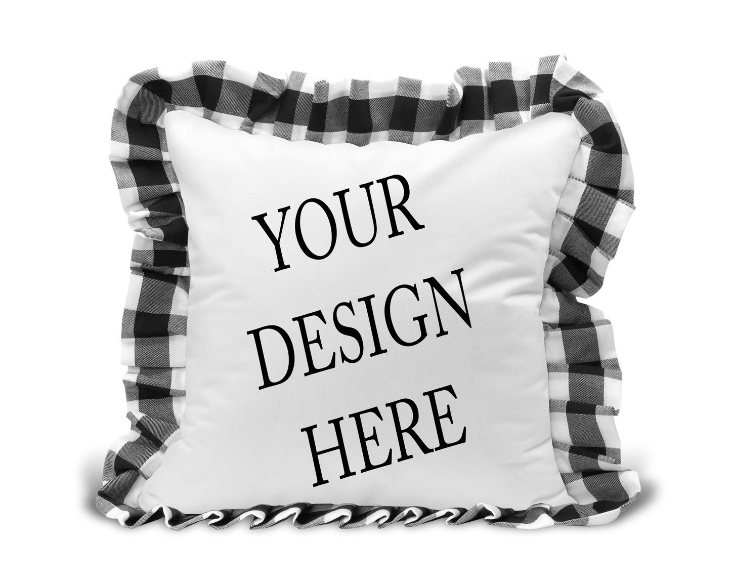 Design Your Own - Cushion Cover, Buffalo Plaid Ruffle in 2 colour choices