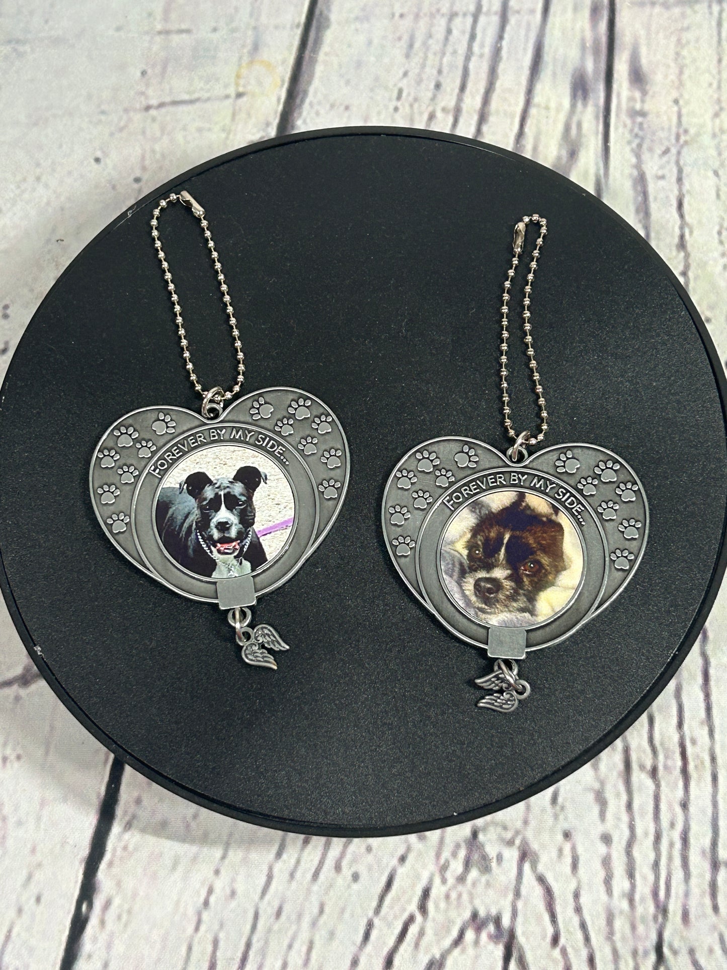 Forever By My Side - Custom Pet Memorial Ornament (double sided photos)