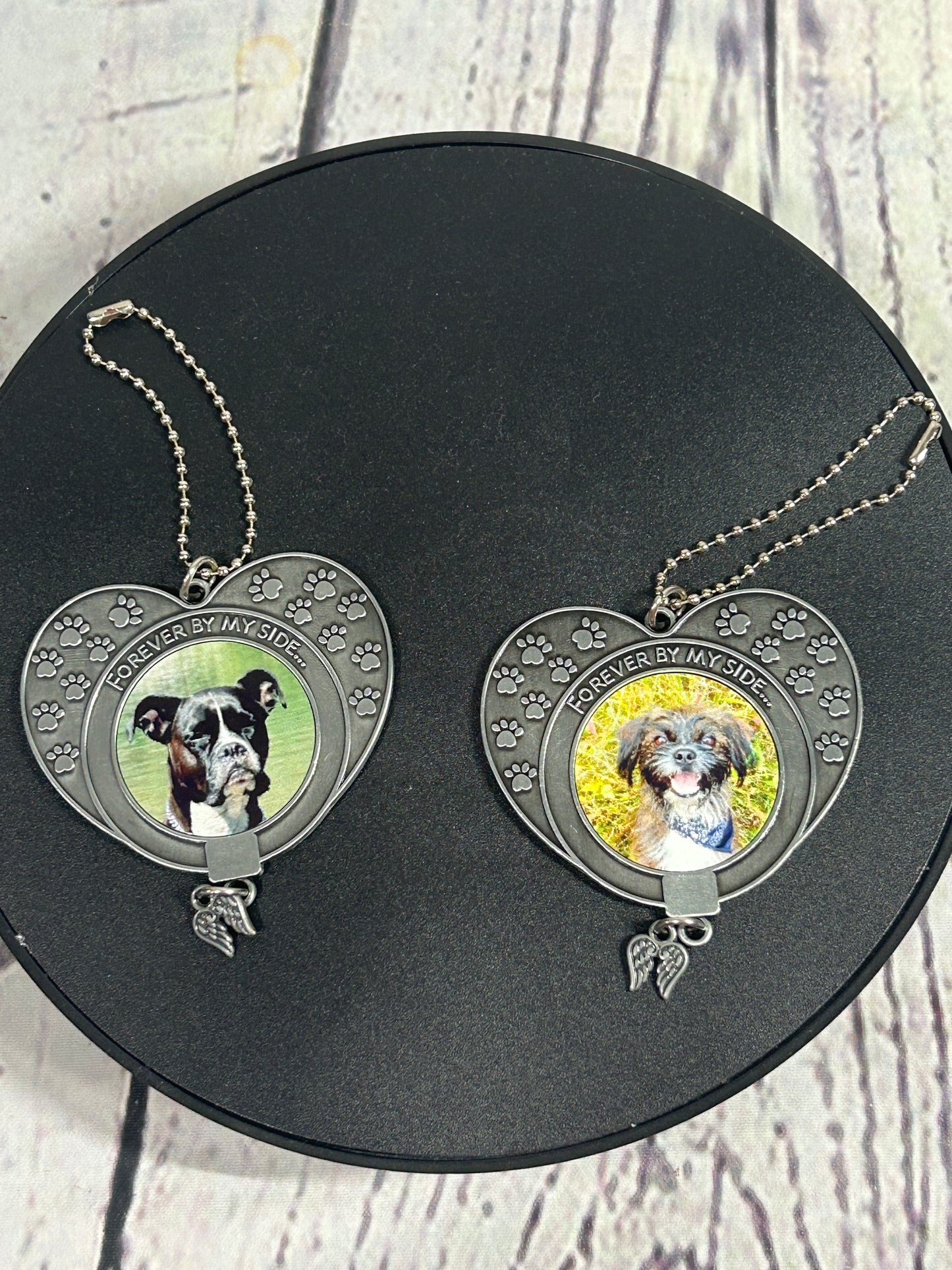 Forever By My Side - Custom Pet Memorial Ornament (double sided photos)