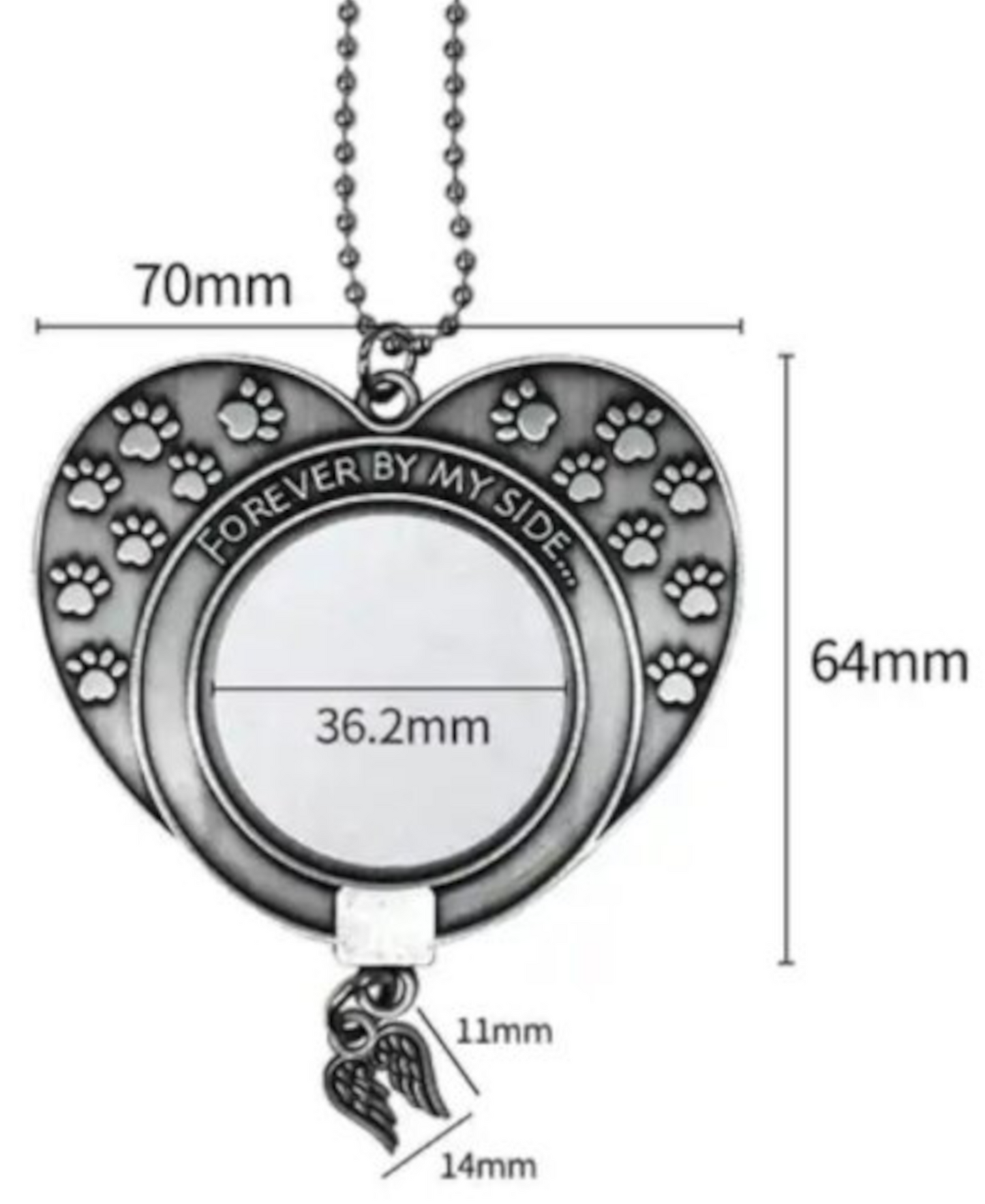 Forever By My Side - Custom Pet Memorial Ornament (double sided photos)