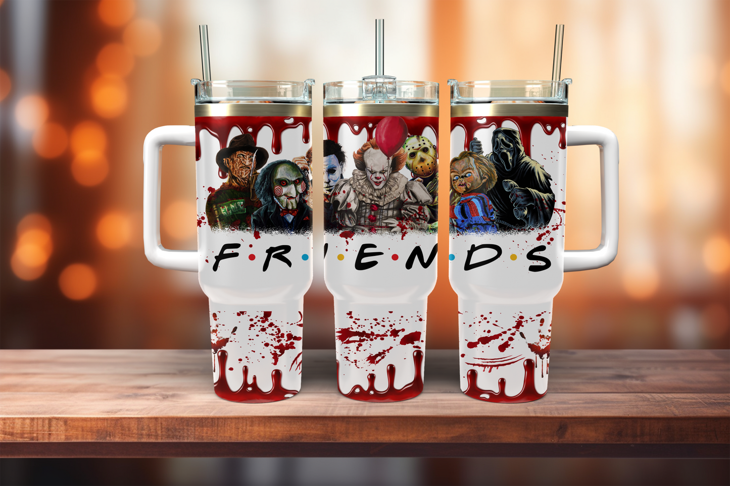 Horror Friends - 40oz tumbler with handle