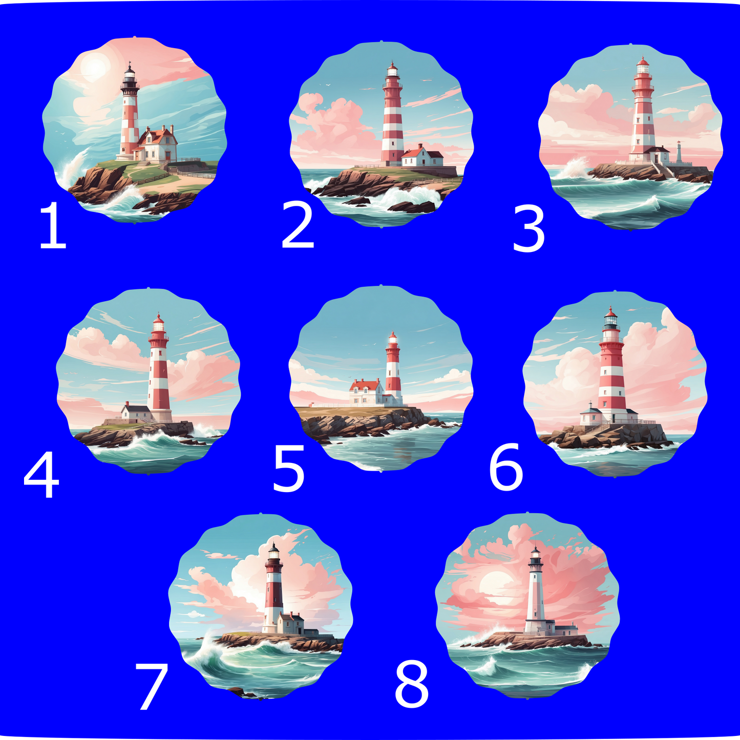 Lighthouse with 8 designs to choose from - Wind Spinner, 6 styles & 2 sizes to choose from