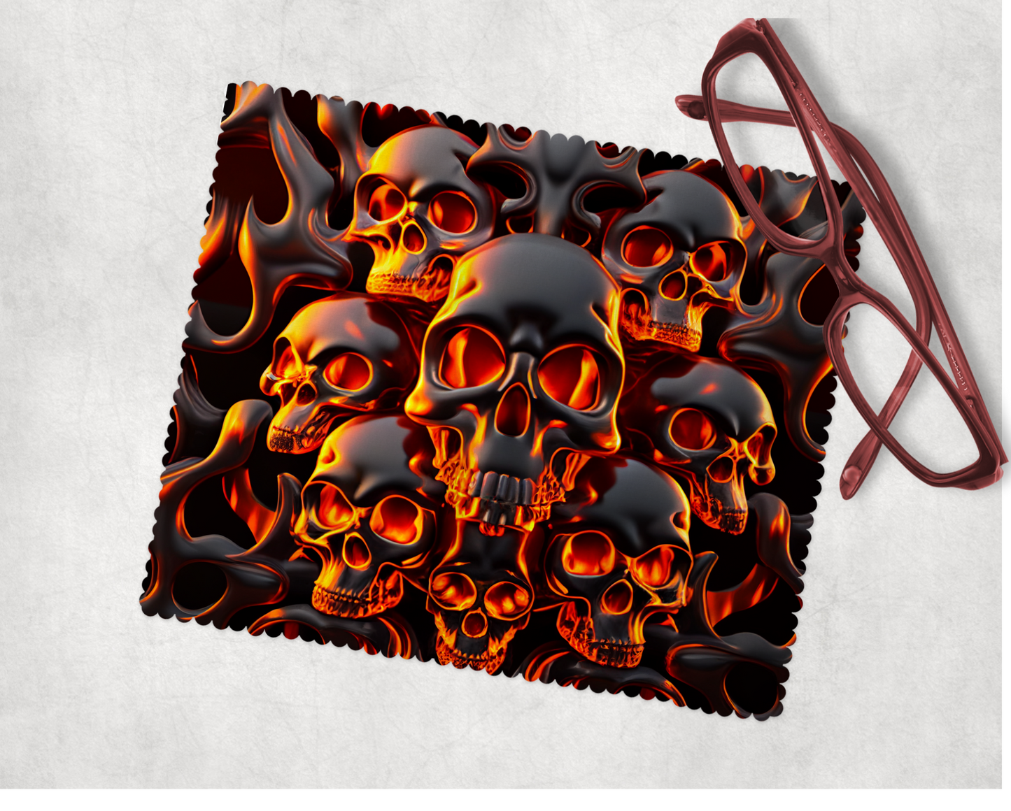Skulls, Flaming - Lens Cleaning Cloth