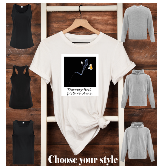 The Very First Picture of Me, Sperm with Beer Mug - Adult T-Shirts, Tank Tops, Sweatshirts & Hoodies
