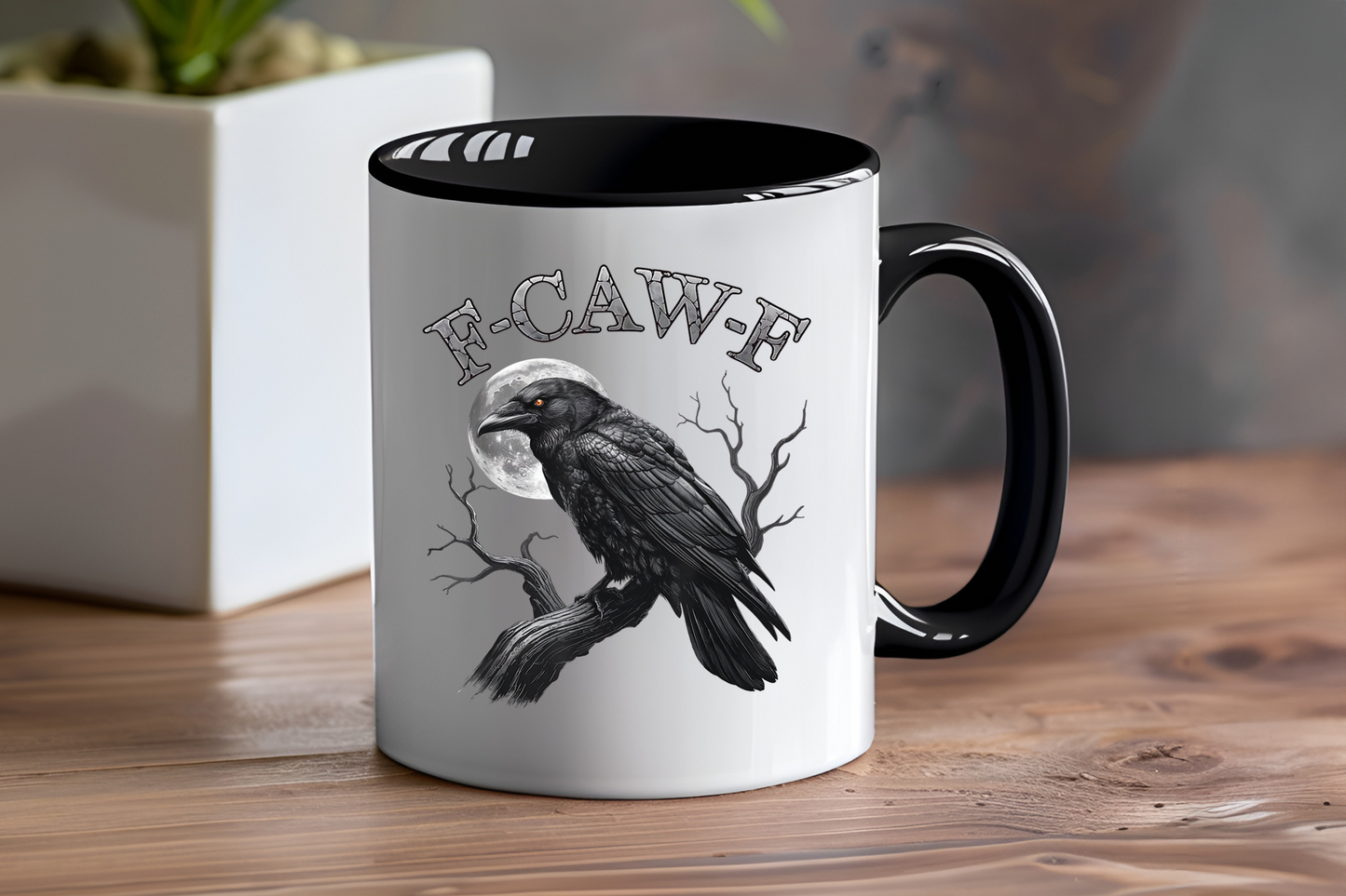 F - CAW - F, Crow - Ceramic and Glass Mugs