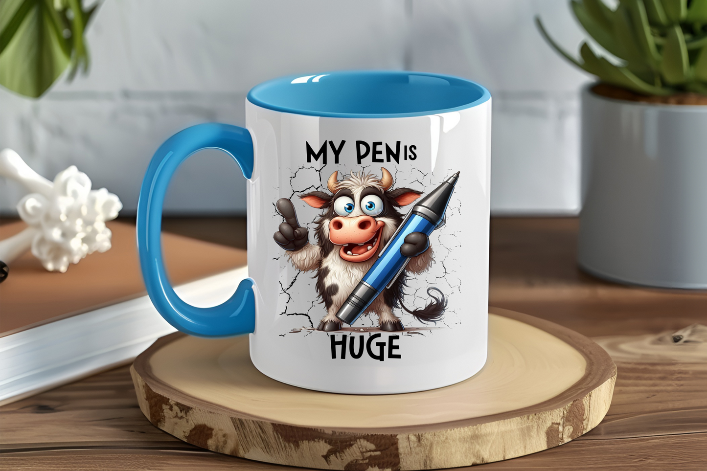 My Pen Is Huge, Bull - Ceramic and Glass Mugs