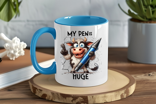 My Pen Is Huge, Bull - Ceramic and Glass Mugs