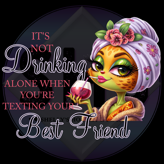 It's not drinking alone when you're texting your best friend, Lizard lady PNG files