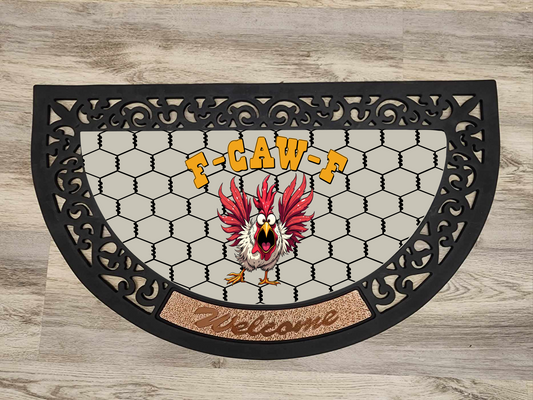 F-CAW-F, Chicken - Door Mat with Insert or Insert Only, heavy rubber 2 sizes to choose from