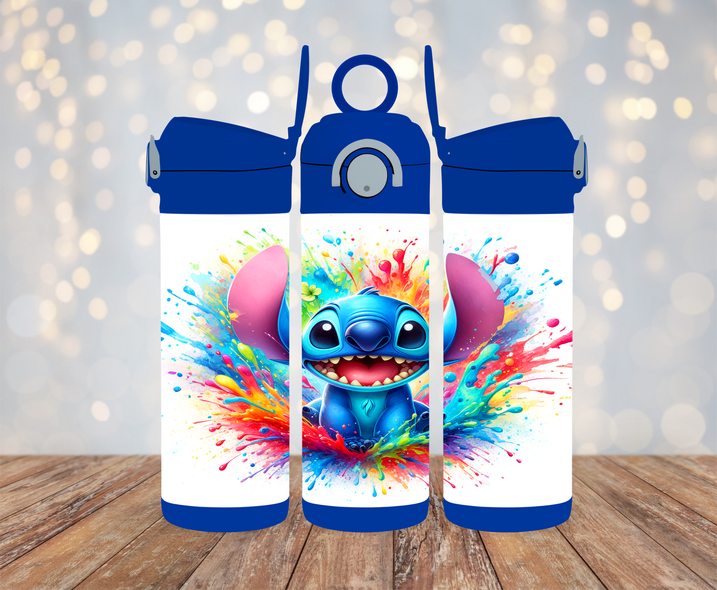 Stitch, Splash - 12oz Kids Water Bottle