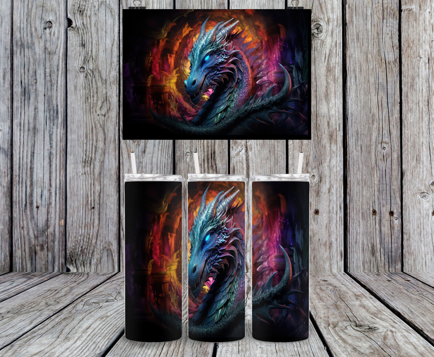 Dragon, black - 15, 20 or 30oz skinny tumblers, 4 in 1 can cooler/tumbler and 4 in 1 can cooler/tumbler or 20oz blue tooth speaker tumblers