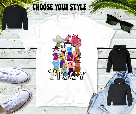 Piggy, Roblox - Youth Tee, Sweatshirt, Pullover or Zip Up Hoodie
