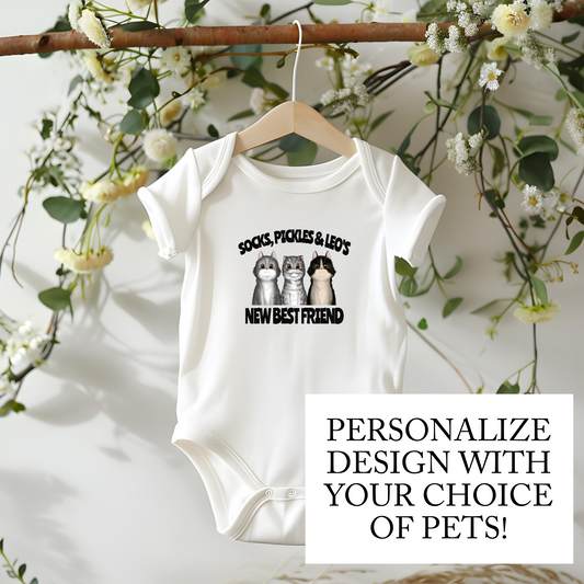 Personalized Pet or Pets, New Best Friend - Infant Bodysuit Onesie