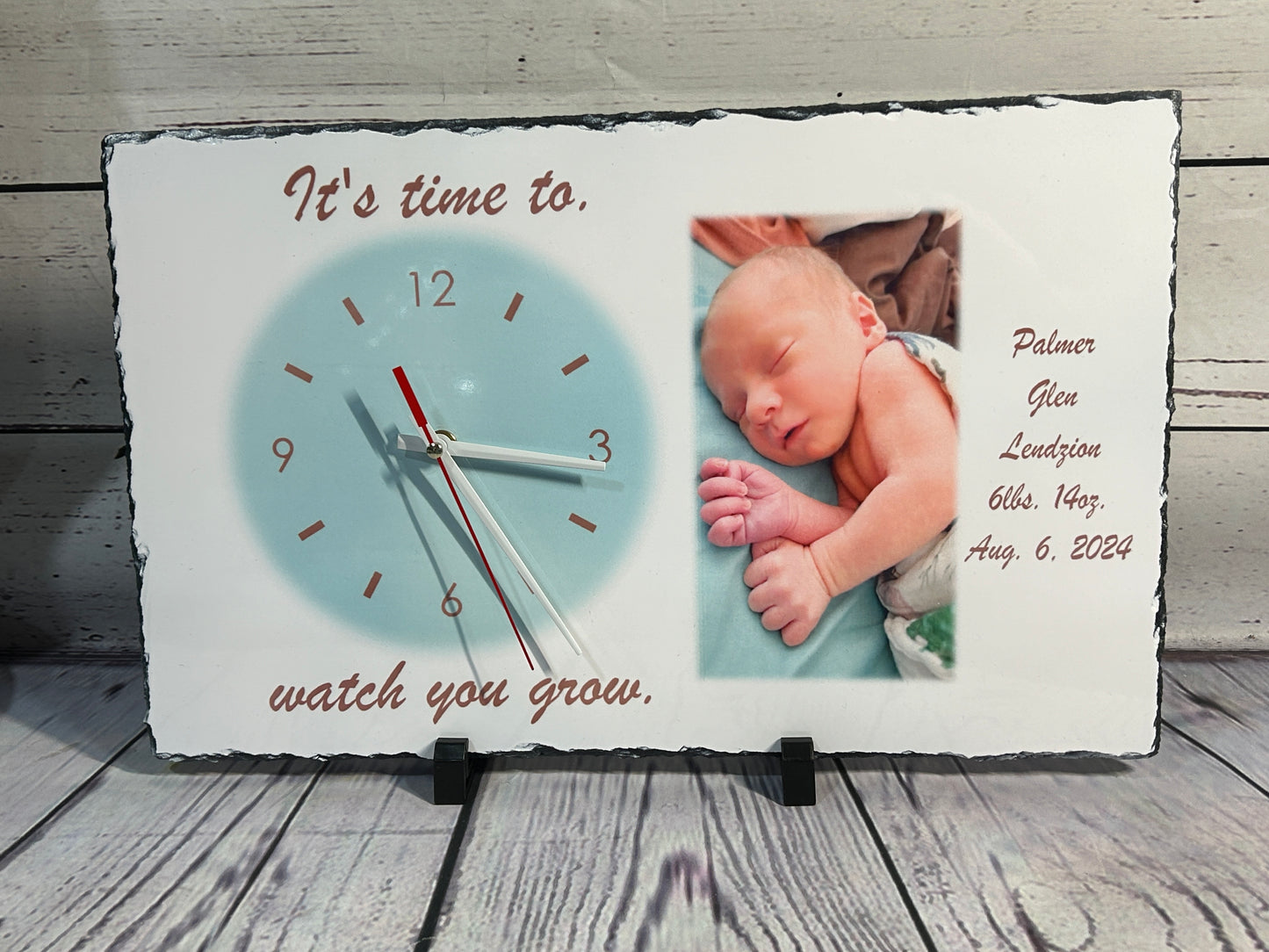 Design Your Own - Clock, Rectangle Slate