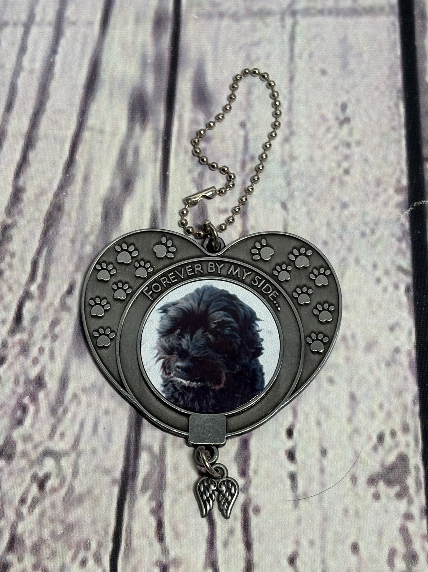 Forever By My Side -  Custom Pet Memorial Ornament (double sided photos)