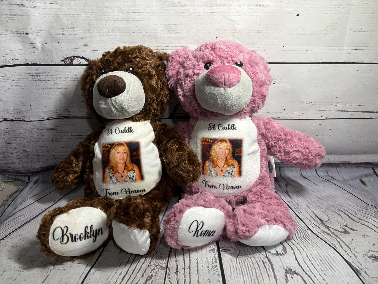 Teddy Bears, Plush - Personalized Them With Birth Stats, Memorial Photo, Etc.