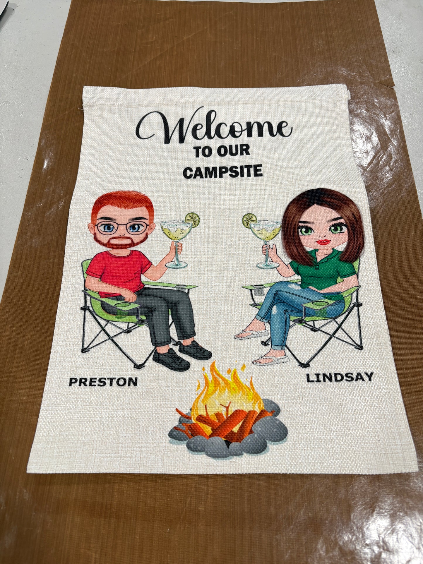 Welcome to our Campsite, Customized - Garden Flag, 2 styles with or without stand
