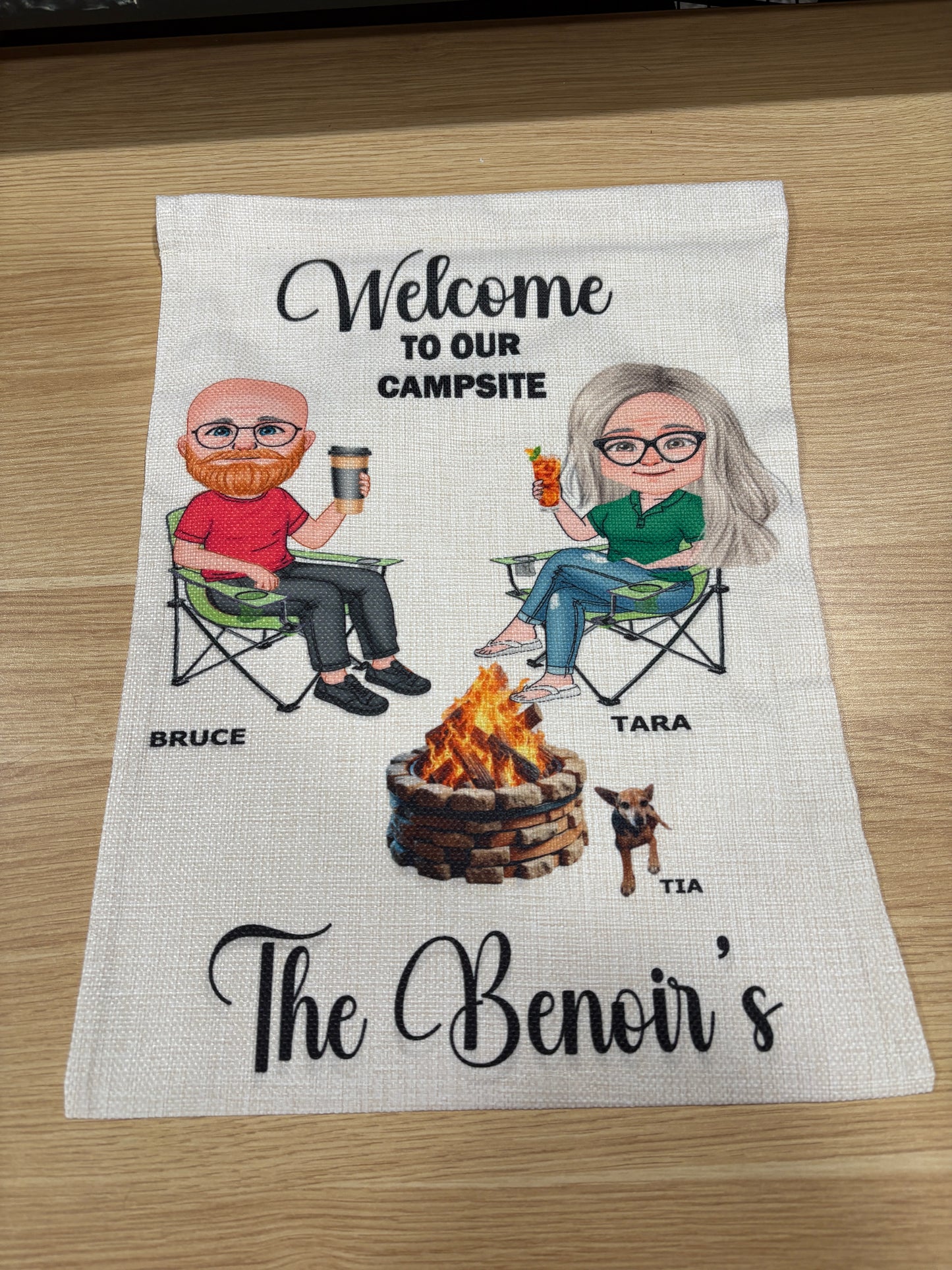 Welcome to our Campsite, Customized - Garden Flag, 2 styles with or without stand