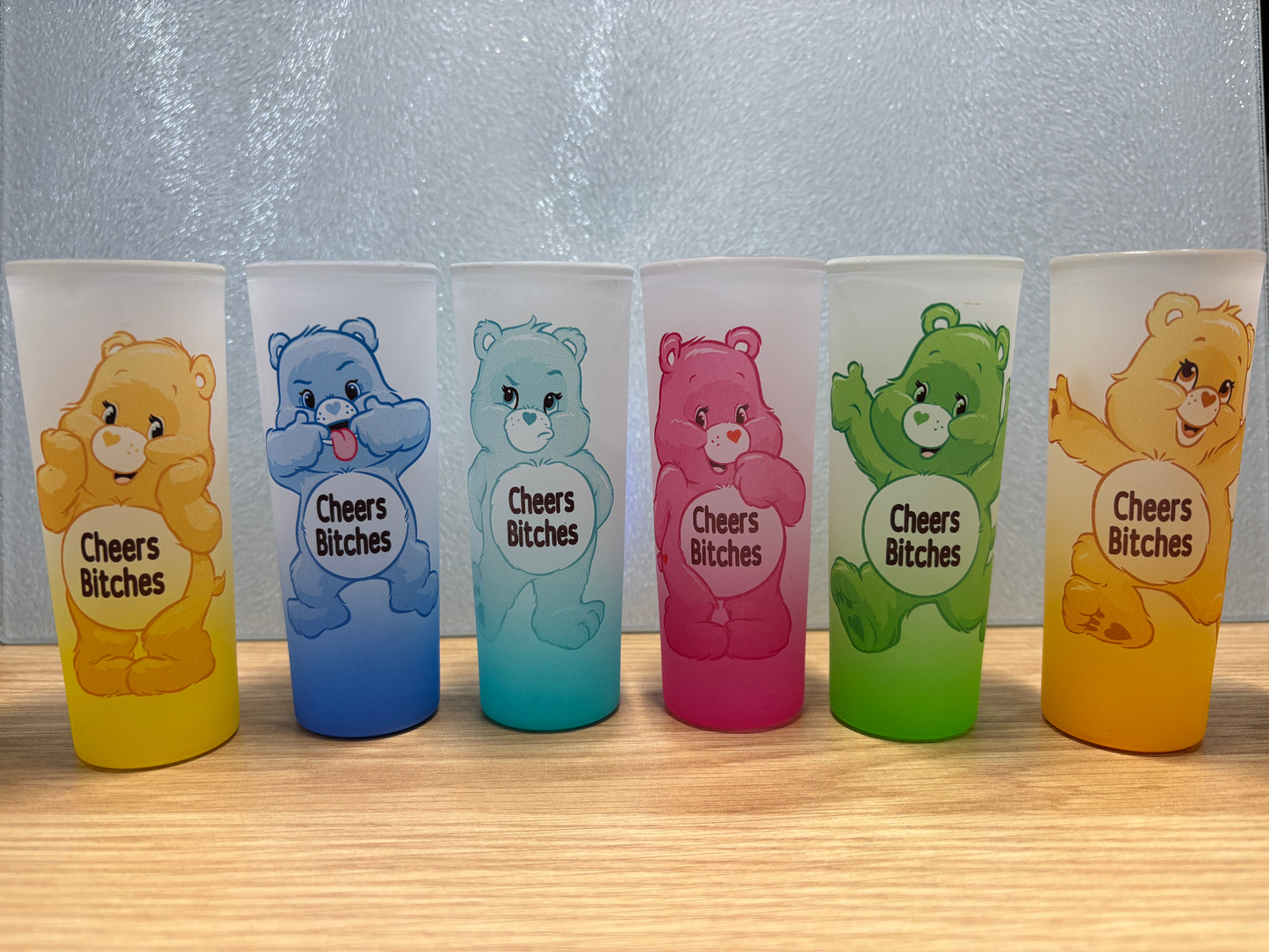 Cheers Bitches - Set of 6 Ombre Shot Glasses