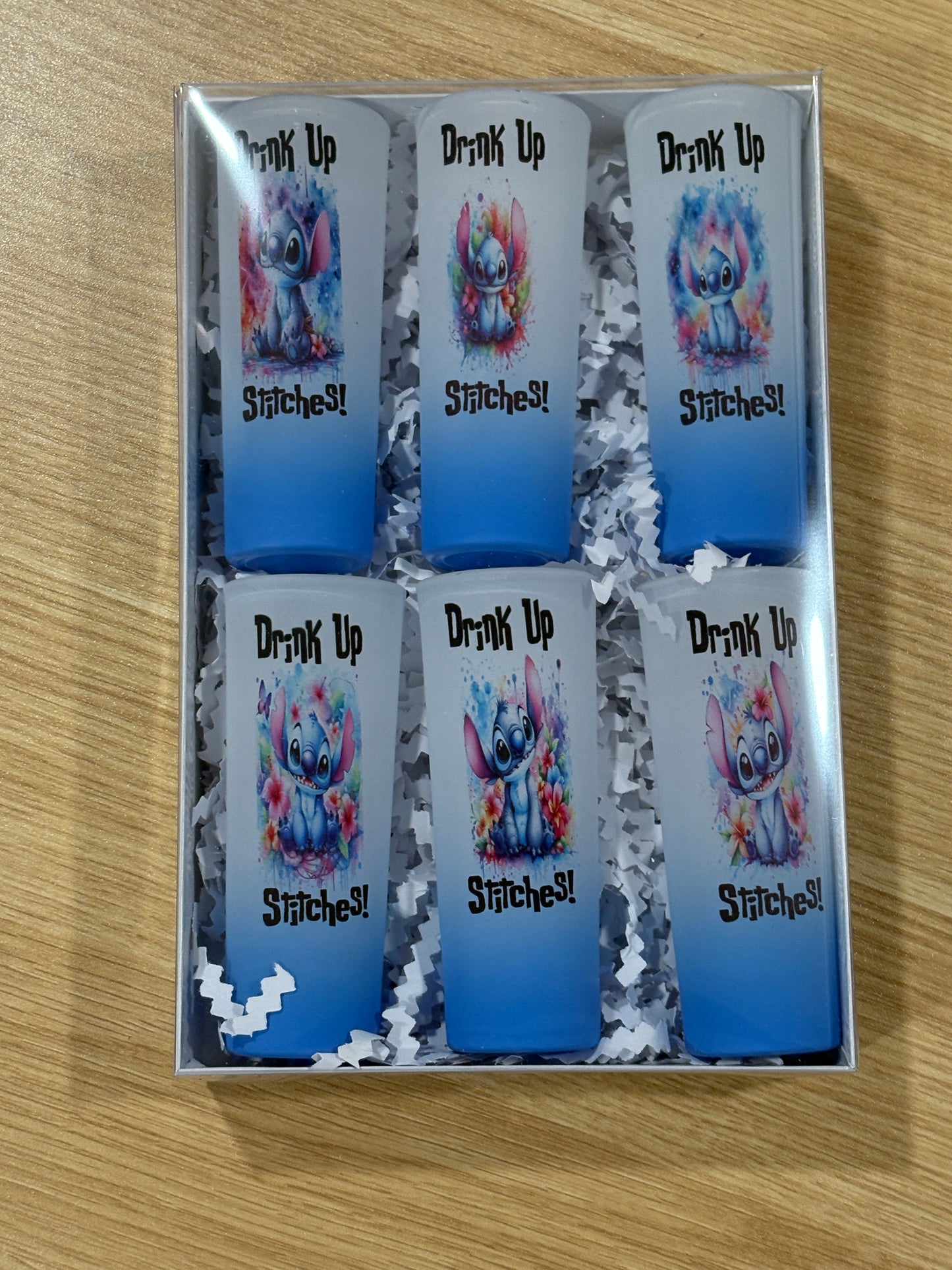 Drunk Up Stitches - Set of 6 Ombre Shot Glasses
