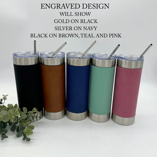 Design Your Own - 20oz. Leather Wrapped Insulated Tumbler