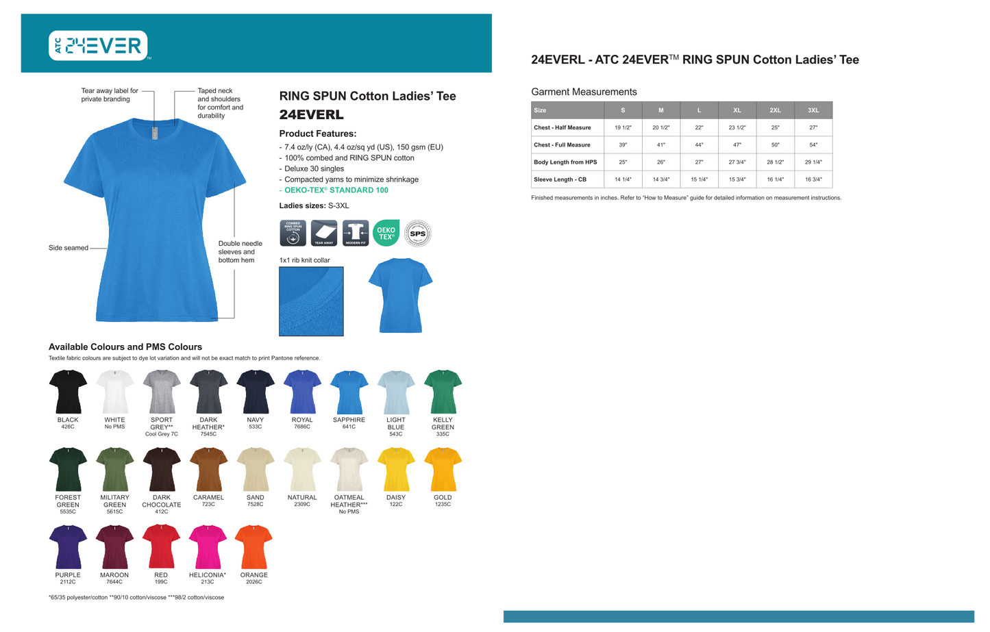 Design Your Own - 24EVER Ring Spun Cotton Tee
