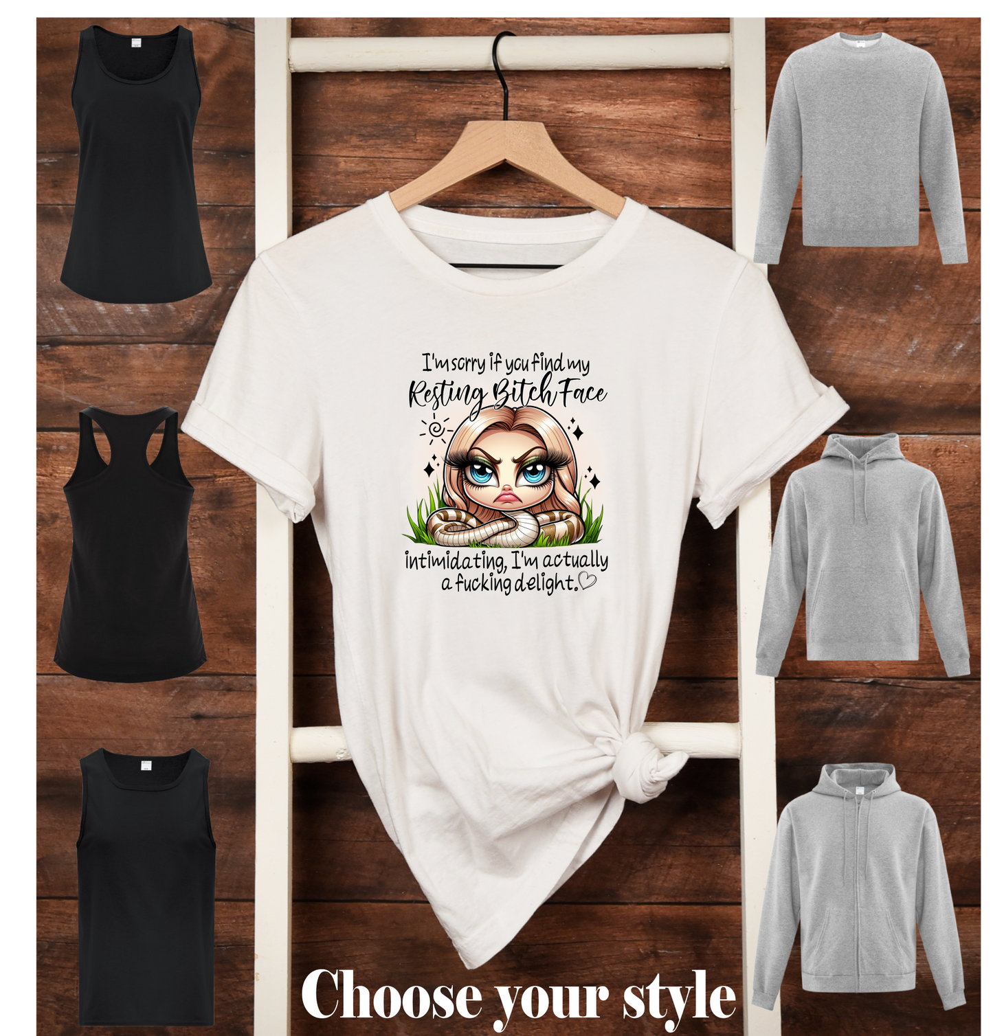 I'm Sorry If You Find My Resting Bitch Face Intimidating, I'm Actually A Fucking Delight - Adult T-Shirts, Tank Tops, Sweatshirts & Hoodies