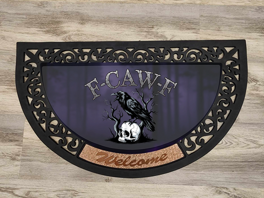 F-CAW-F, Purple Background - Door Mat with Insert or Insert Only, heavy rubber 2 sizes to choose from