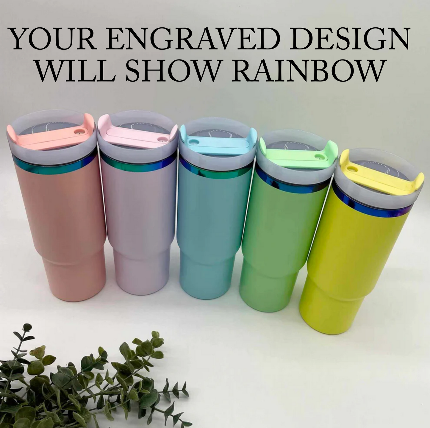 Design Your Own - 30oz rainbow plated, engravable ( Stanley Inspired)