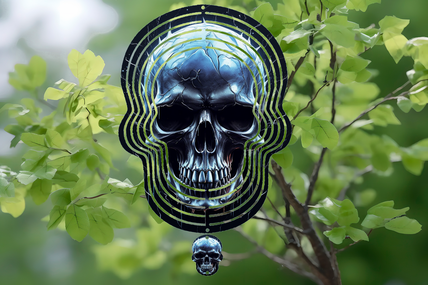 Skull, Sinister At Night - Wind Spinner, 6 styles & 2 sizes to choose from