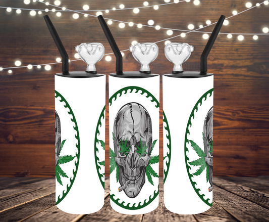 Skull and Marijuana - Hookah, Bong, Cold Smoke Pipe