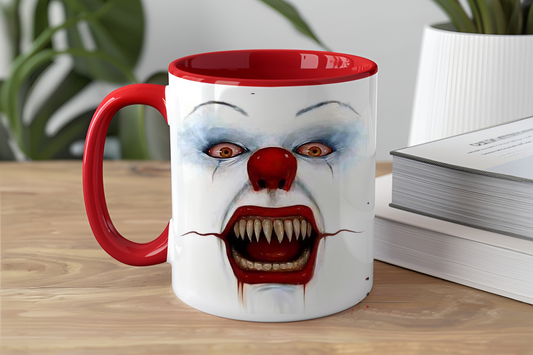 Scary Clown Face - Ceramic and Glass Mugs